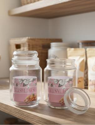 Lumina Black Pearl Exclusive Glass Jar Set – 2 Pieces, Transparent Storage Container with Lid – Kitchen Storage, Multipurpose Organizer - Image 3